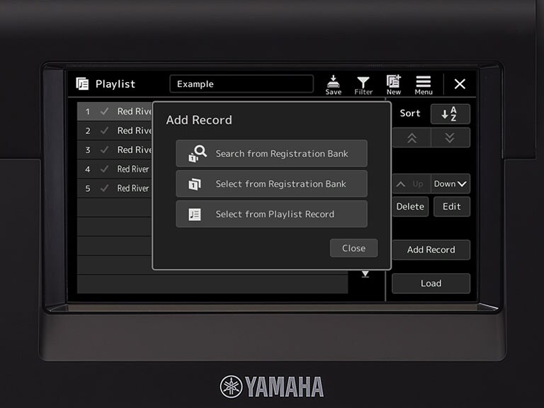 قائمة تشغيل معروضة على شاشة جينوس 2