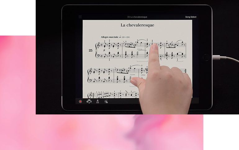 YDP-105 استمتع بالأغاني المدمجة مع تشغيل سهل وعرض النوتة الموسيقية عبر تطبيق سمارت بيانيست
