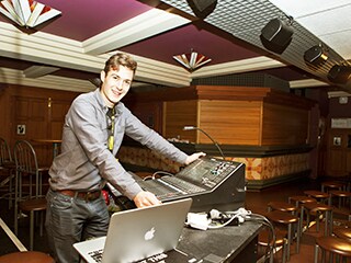 Matthew Ferrie with Yamaha QL1 in the Pleasance Cabaret Bar