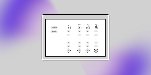 Touchscreen control device icon with aura
