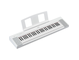 Diagonal side view of the NP-15WH (white model) with the music stand