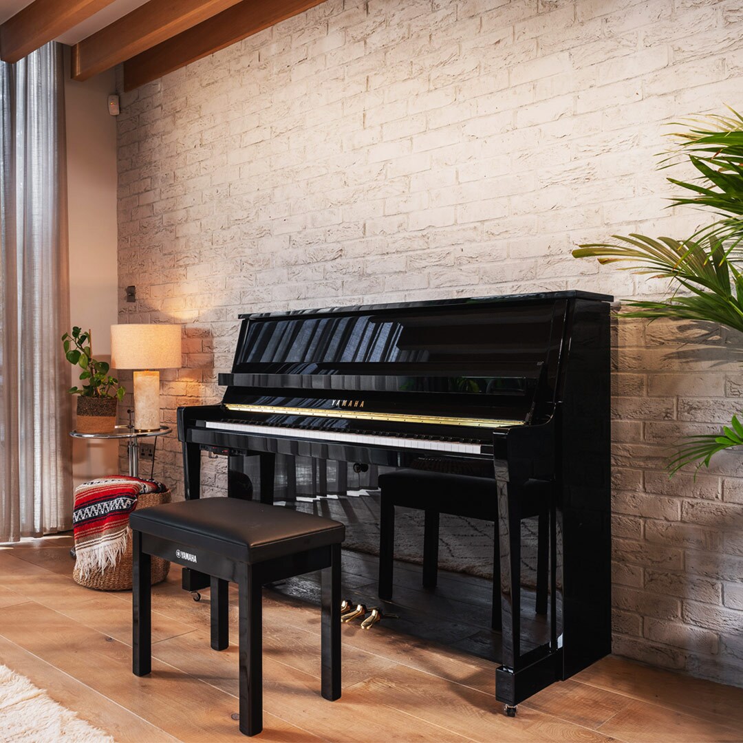 The upright piano B Series placed in the living room