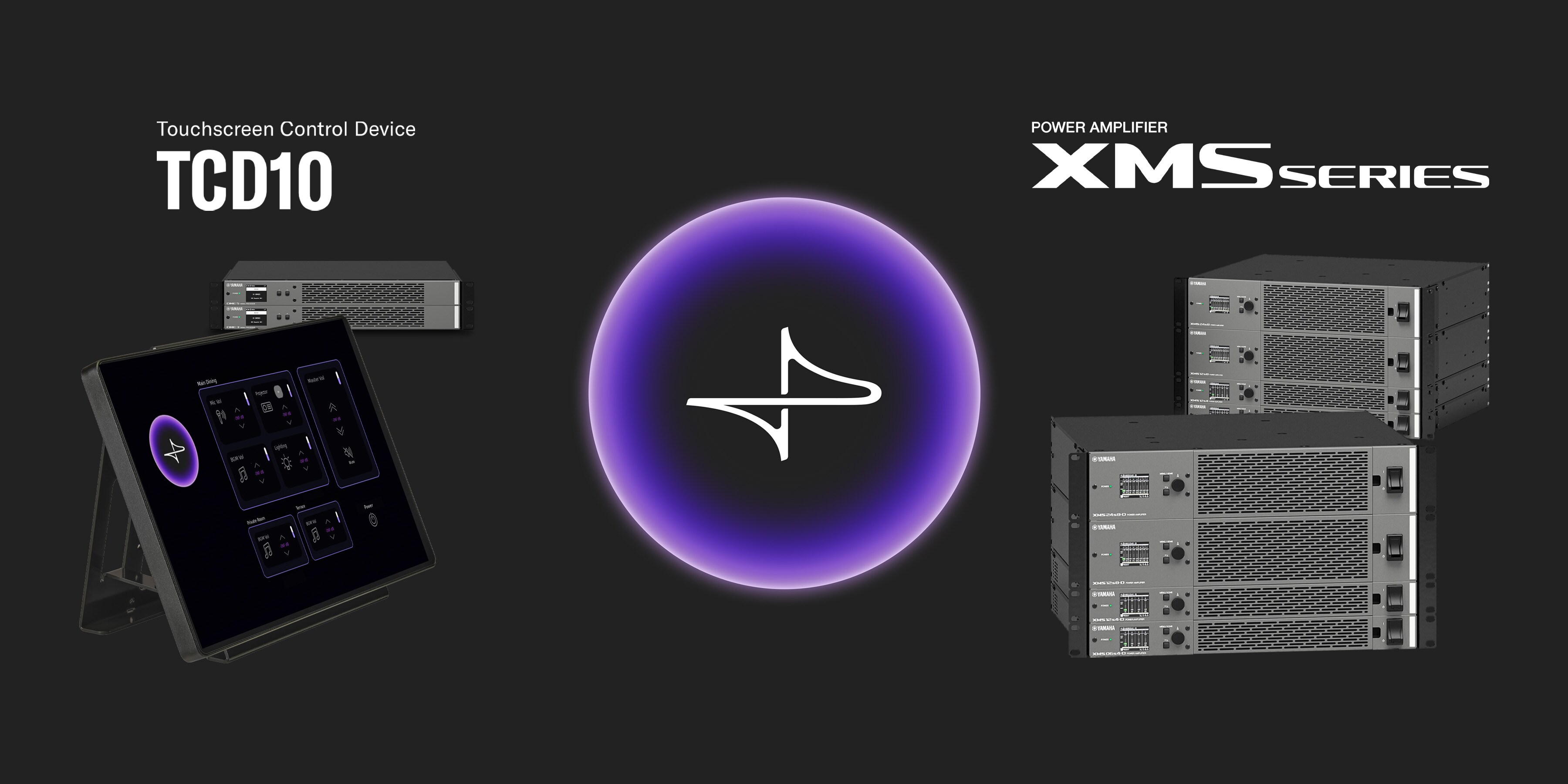 New Commercial Installation Solutions Ecosystem with Power Amplifiers XMS series, Touchscreen Control Device TCD10