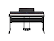 Front view of the P-S500B (black model) in combination with the optional stand and metal three-pedal pedal unit