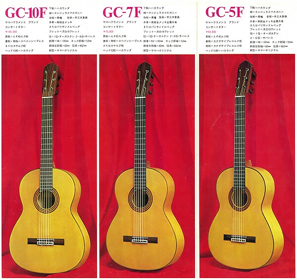 GC5F/7F/10F: Yamaha's first flamenco guitar series